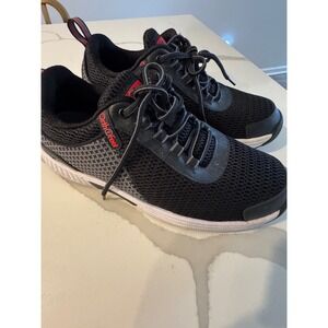 OrthoFeet Edgewater Mens 10 Black Mesh Orthopedic Walking Athletic Sneakers
